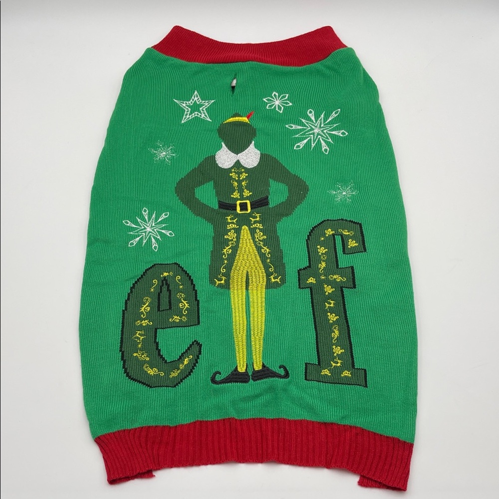 ELF Festive Green and Red Crewneck Dog Sweater X-Large
